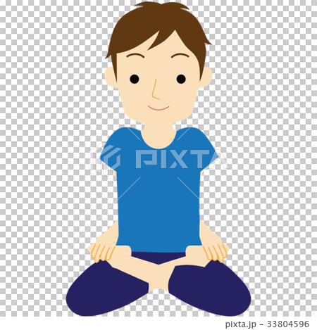 ヨガポーズ パドマアーサナ(蓮華座)イラスト ヨガポーズ パドマアーサナ(蓮華座)イラスト 33804596