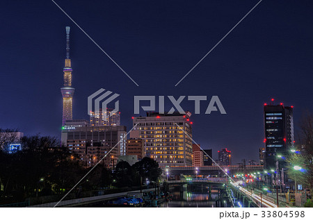 【東京夜景】　東京スカイツリー　江東区　雅 33804598