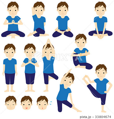 ヨガポーズ 正面セット 33804674