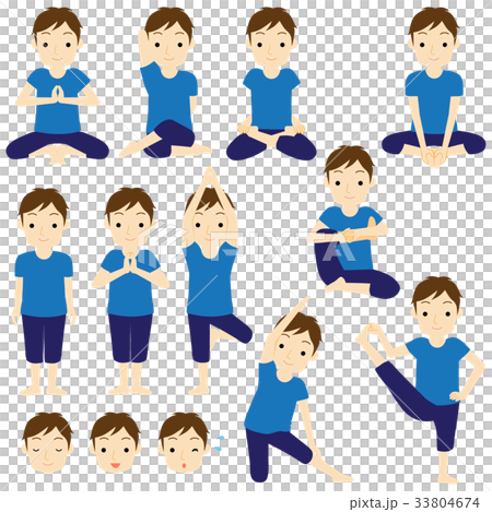 ヨガポーズ 正面セット 33804674