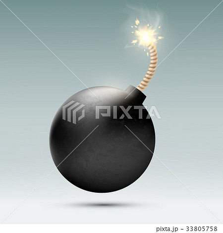 round bomb with a burning wick round bomb with a burning wick 33805758