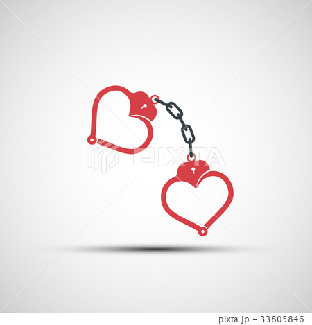 Vector icons of handcuffs in the form of heart Vector icons of handcuffs in the form of heart 33805846
