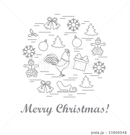 different new year and christmas symbols 33806048