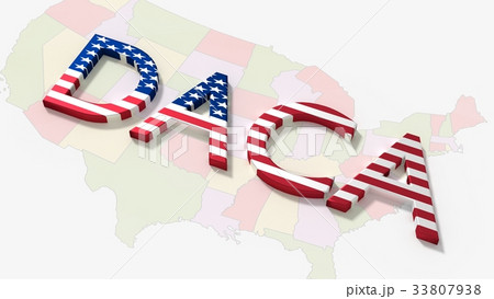 The word daca on an american map immigration 33807938