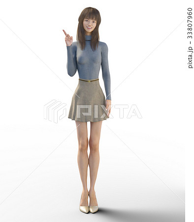 ポーズする綺麗な脚の女性 perming3DCGイラスト素材 ポーズする綺麗な脚の女性 perming3DCGイラスト素材 33807960