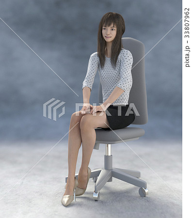 ポーズする綺麗な脚の女性 perming3DCGイラスト素材 ポーズする綺麗な脚の女性 perming3DCGイラスト素材 33807962