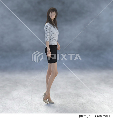 ポーズする綺麗な脚の女性 perming3DCGイラスト素材 ポーズする綺麗な脚の女性 perming3DCGイラスト素材 33807964