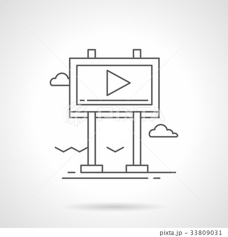 City video advertising flat line vector icon City video advertising flat line vector icon 33809031