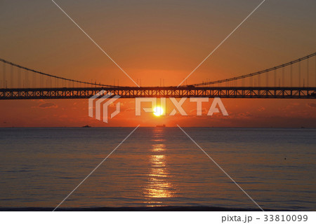 広安大橋 夕焼け 海 33810099