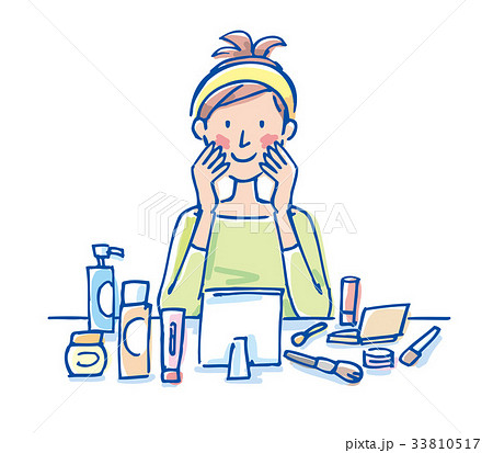 化粧 女性 イラストのイラスト素材