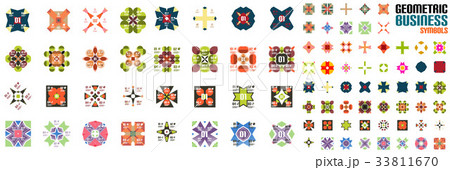 Set of ornamental geometric flowers 33811670
