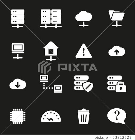 Vector white ftp icons set 33812525
