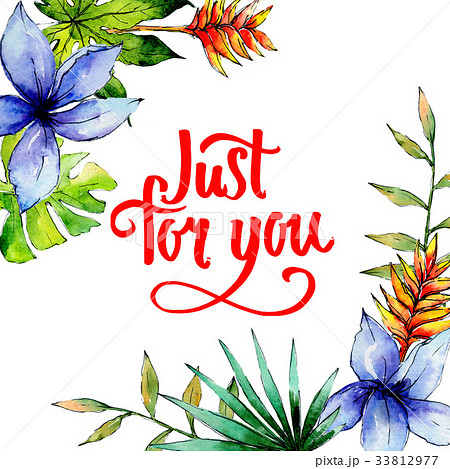 Tropical Hawaii leaves plants frame in Tropical Hawaii leaves plants frame in 33812977