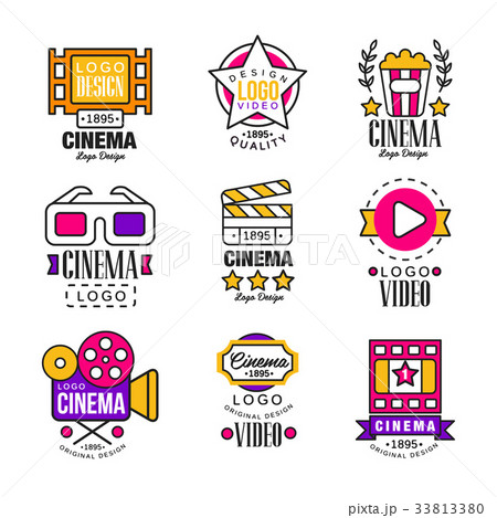 Cinema since 1895 logo design set, video symbols 33813380