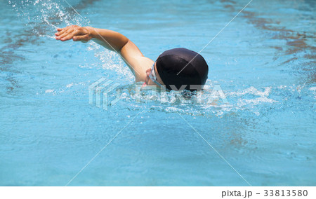 man swimmer swimming in the pool 33813580