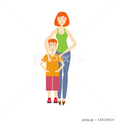 vector flat adult woman and boy kid isolated 33814614