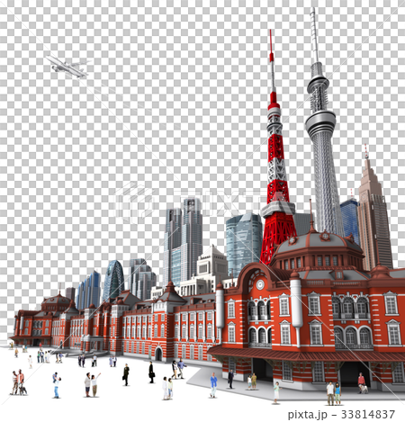 東京 東京駅中心1白人物 33814837
