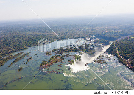 Iguazu falls helicopter view, Argentina 33814992