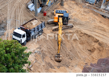 Construction of concrete foundation of new Construction of concrete foundation of new 33815157