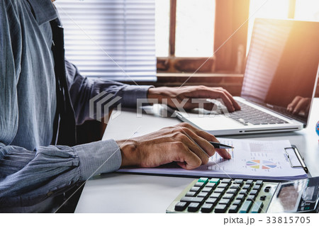 Businessman hand using and working Businessman hand using and working 33815705