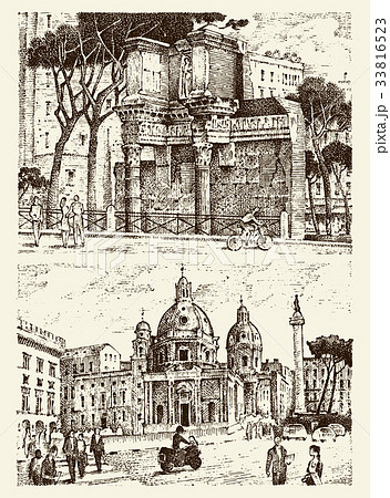 landscape in European town Rome in Italy 33816523