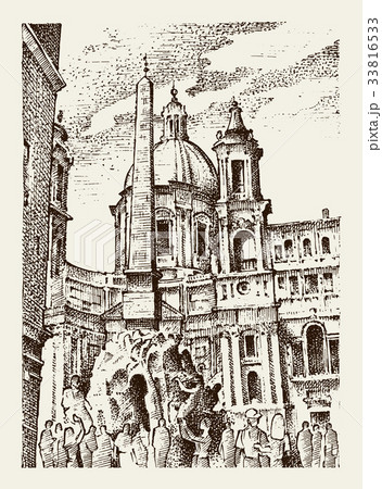 landscape in European town Rome in Italy 33816533