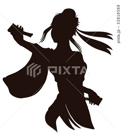 Festival Dancing Silhouette Woman Dancing With Stock Illustration