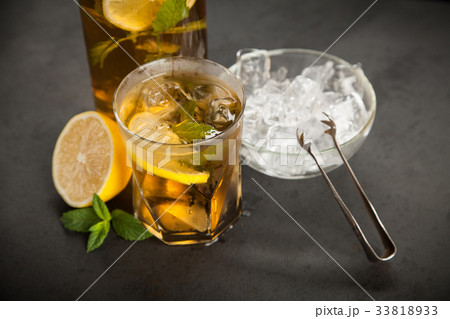 Ice tea with lemon and mint Ice tea with lemon and mint 33818933