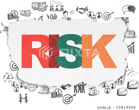 Finance concept: Risk on Torn Paper background 33819309