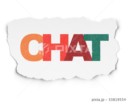 Web development concept: Chat on Torn Paper Web development concept: Chat on Torn Paper 33819554