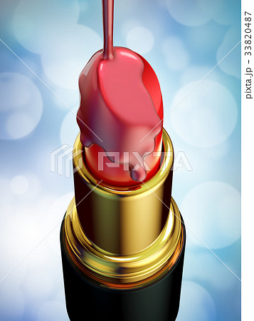 Red lipstick and nail polish on blue bokeh Red lipstick and nail polish on blue bokeh 33820487