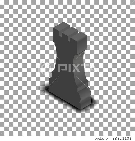 Black chess piece rook isometric, vector Black chess piece rook isometric, vector 33821102