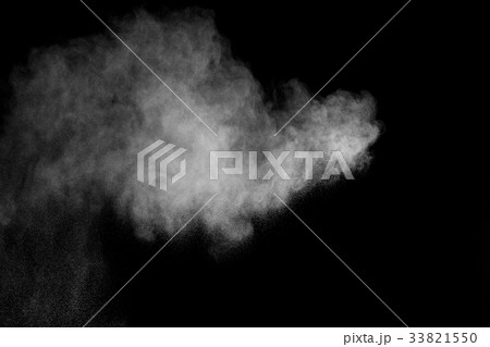 Launched white powder isolated on black background Launched white powder isolated on black background 33821550