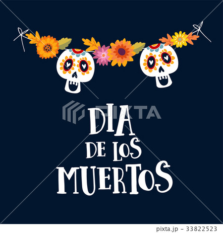 Dia de los Muertos or Halloween greeting card 33822523