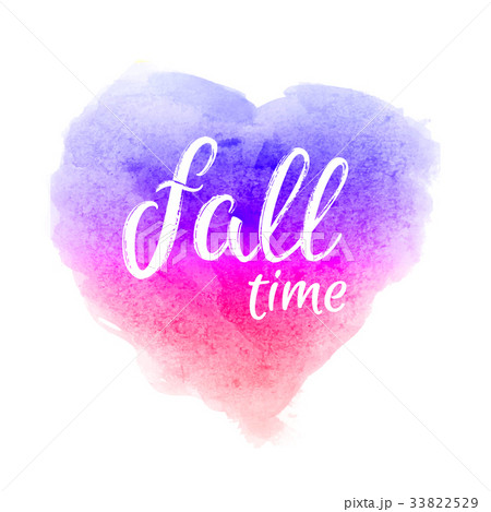 Fall time. Greeting card with hand lettering text Fall time. Greeting card with hand lettering text 33822529