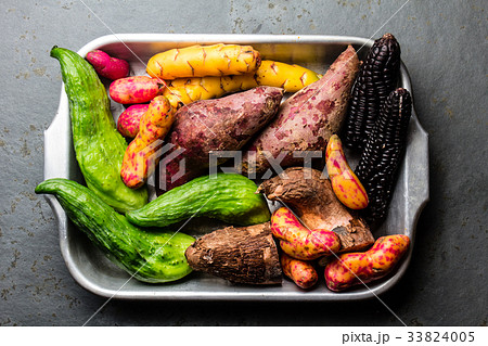 Fresh peruvian Latin American vegetables caigua 33824005