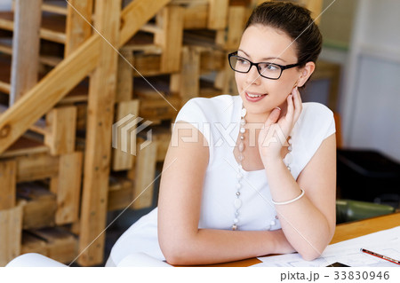 Young woman architect in office Young woman architect in office 33830946