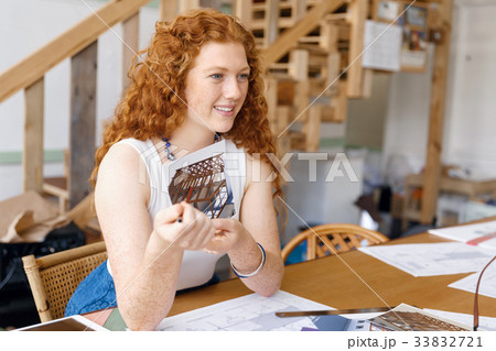 Young woman architect in office 33832721