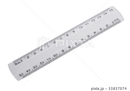 Plastic ruler, protractor isolated on white 33837074