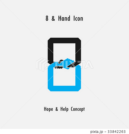 Creative 8- Number icon abstract and hands icon  33842263