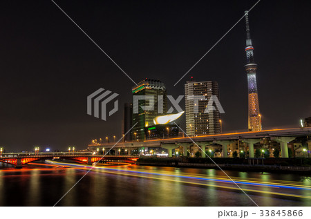【東京夜景】東京スカイツリー 浅草 隅田川 駒形橋 【東京夜景】東京スカイツリー 浅草 隅田川 駒形橋 33845866