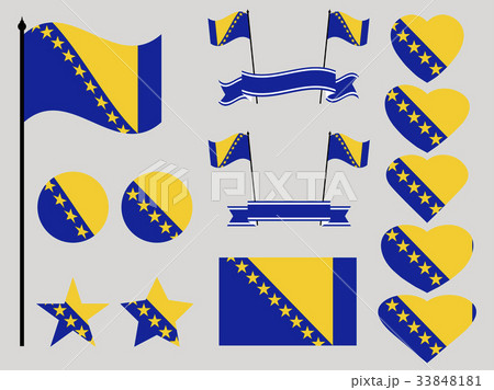 Bosnia and Herzegovina flag set. Collection Bosnia and Herzegovina flag set. Collection 33848181