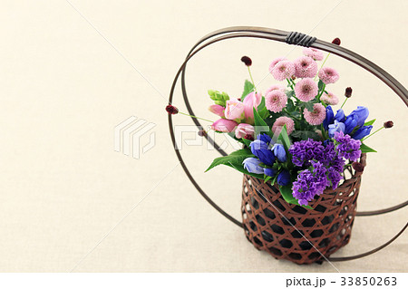 秋の草花アレンジ 33850263