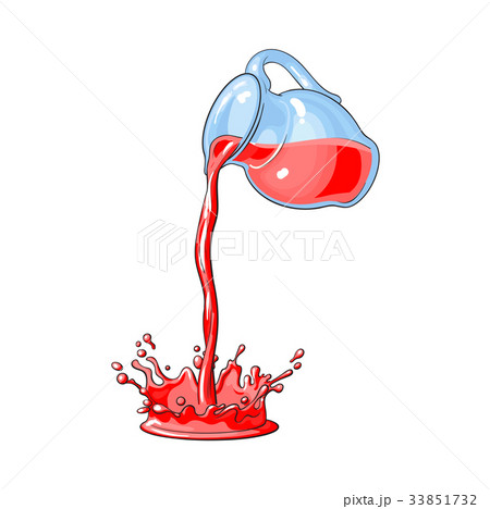 vector juice carafe with flowing juice isolated 33851732