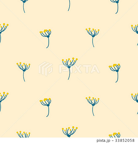 Dill crown flower abstract simple seamless pattern 33852058