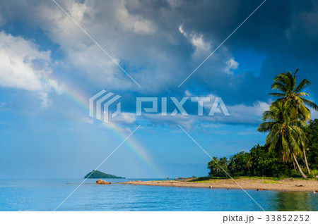 Beach, Island and rainbow, Coconut tree, Thailand Beach, Island and rainbow, Coconut tree, Thailand 33852252