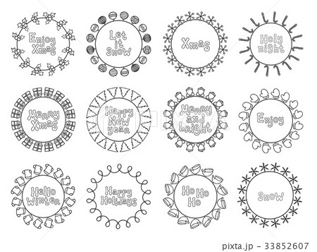 Merry Christmas New Year wishes labels stickers 33852607