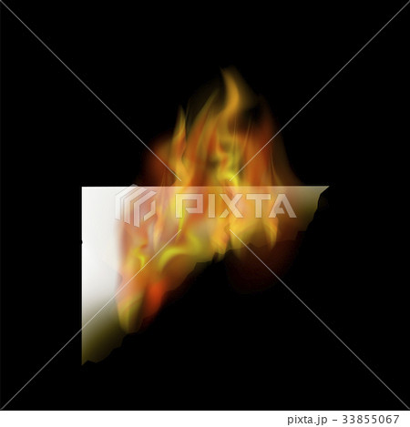 Burning White Paper with Fire Flame 33855067