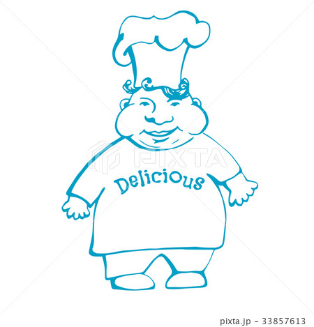 Cute sketch Chef in cartoon style. 33857613