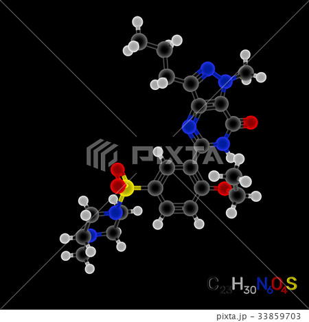 Viagra model molecule. Isolated on black Viagra model molecule. Isolated on black 33859703